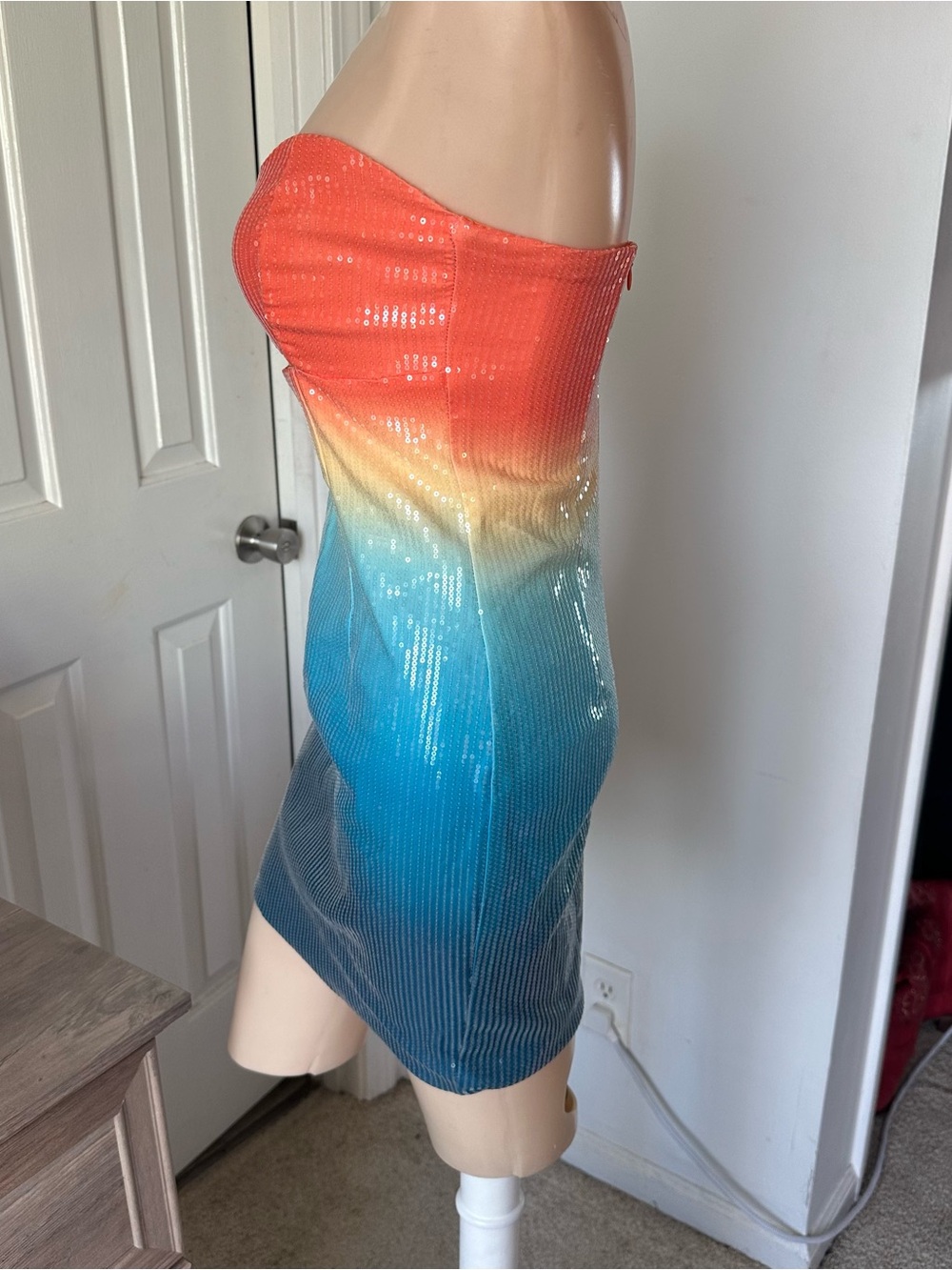 Runaway The Label Stellar Mini Dress in Orange Blue Ombre - Picture 9 of 12
